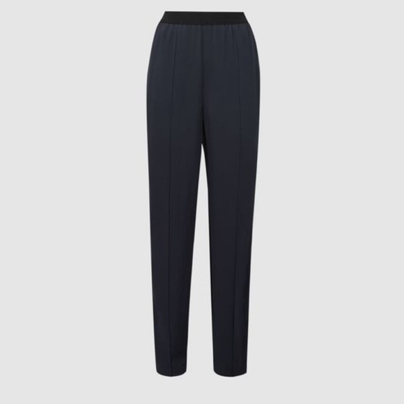 Reiss Leona colour-block tapered split-hem trousers, Size 4 to 6, black/navy - Picture 2 of 9